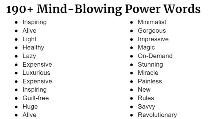 190+ Mind-Blowing Power Words
